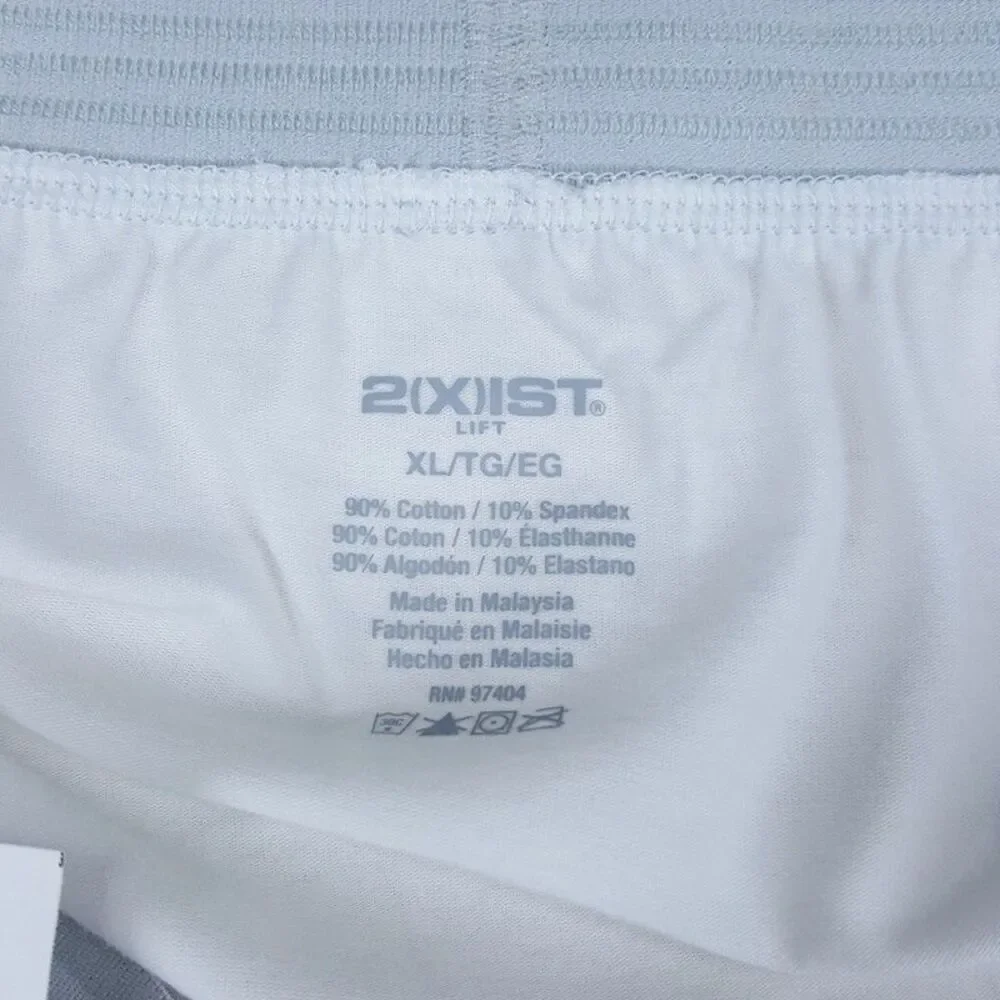 2XIST Boxer Briefs Mens XL White Low Rise No Show Trunk LIFT